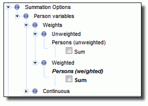 Summation options